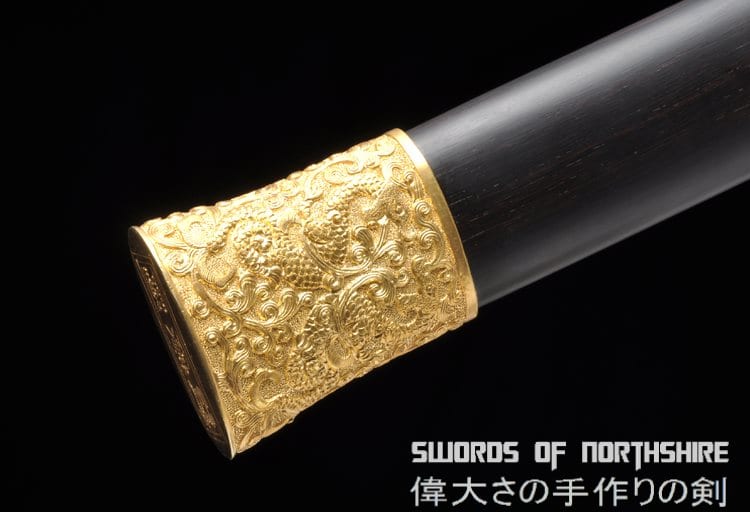 King of Yue Goujian Sword Hand Forged Folded Steel Gold Plated Chinese Tai Chi Jian