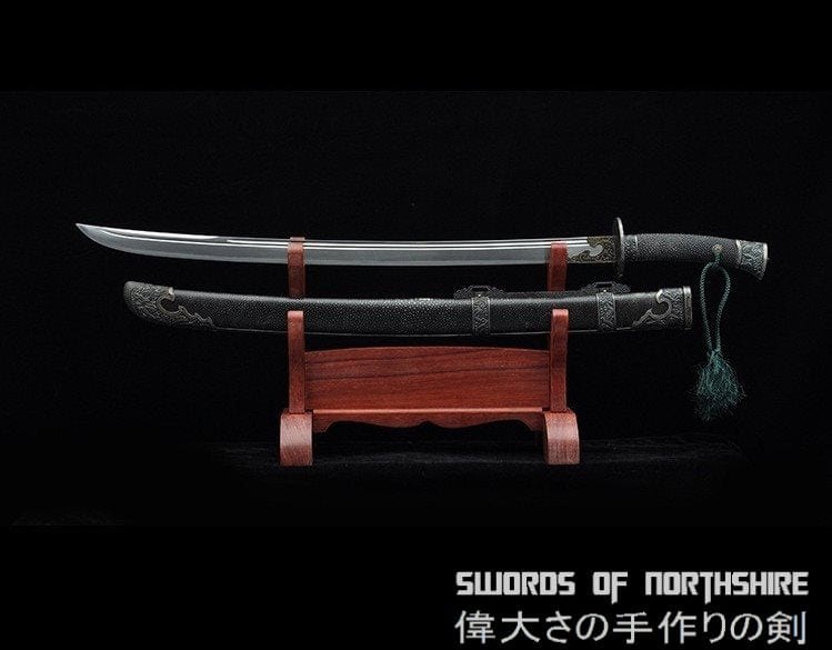 Iron Dragon Chinese Sword Clay Tempered & Folded Steel Blade Full Rayskin Wrap Tai Chi Dao