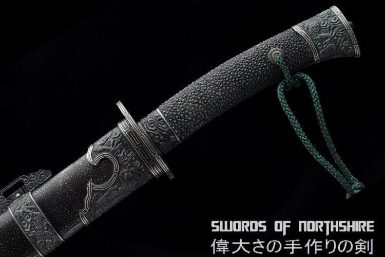 Iron Dragon Chinese Sword Clay Tempered & Folded Steel Blade Full Rayskin Wrap Tai Chi Dao