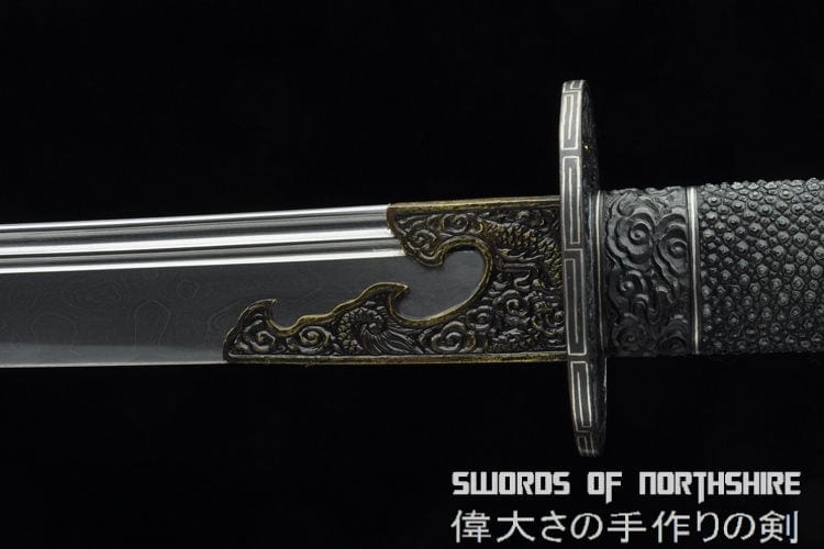 Iron Dragon Chinese Sword Clay Tempered & Folded Steel Blade Full Rayskin Wrap Tai Chi Dao