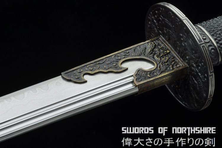 Iron Dragon Chinese Sword Clay Tempered & Folded Steel Blade Full Rayskin Wrap Tai Chi Dao
