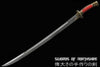Red Dragon Chinese Sword Clay Tempered & Folded Steel Blade Full Rayskin Wrap Dao