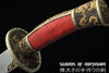 Red Dragon Chinese Sword Clay Tempered & Folded Steel Blade Full Rayskin Wrap Dao