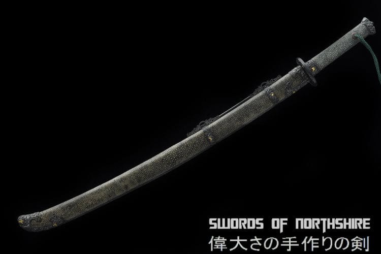 Iron Peony Chinese Dao Pattern Steel Blade Full Rayskin Wrap Martial Arts Tai Chi Sword