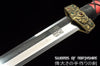 Han Dynasty Jian Ruby & Turqoise Hand Forged Folded Steel Blade Chinese Wushu Tai Chi Sword