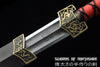 Leopard Han Dynasty Double Groove Blade Jian Hand Forged Folded Steel Chinese Sword
