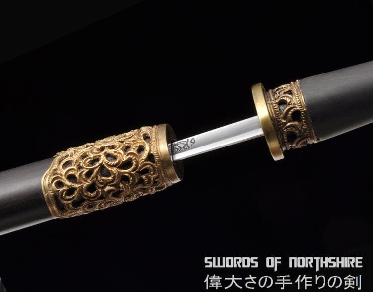Yggdrasil's Branch Short Sword Knife Hand Forged Folded Steel Blade Dagger Chinese Jian